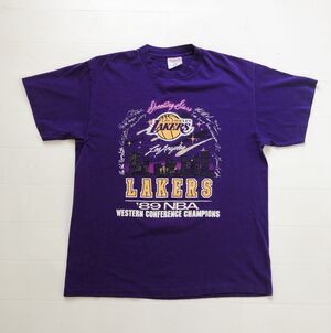1989 Los Angeles Lakers Shooting Stars Western Conference Champs T-Shirt L